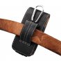 Чехол-кобура MyPads Сintura для телефона Fly FS407 Stratus 6 мужской поясной вертикальный, с креплением на пояс / ремень, из импортной эко-кожи