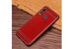Фирменный чехол бампер накладка на iPhone 6/ 6S 4.7 (Айфон 6 / 6С) из качественного износостойкого силикона с декоративным дизайном под кожу с тиснением красный