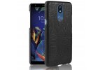 Фирменный элегантный красивый тонкий задний чехол панель бампер для HTC Desire 526/ 526 Dual Sim/ 526 G на пластиковой основе с дизайном «под кожу крокодила» черный