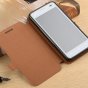 Фирменный чехол-книжка водоотталкивающий с мульти-подставкой для Leagoo Z5 коричневый