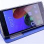 Фирменный оригинальный чехол-книжка для Leagoo Z5 красный с окошком для входящих вызовов водоотталкивающий