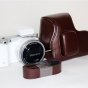 Фирменная сумка-кожух-кобура MyPads из качественной импортной кожи для фотоаппарата Samsung NX3300/ NX3000/ NX MINI коричневого цвета 