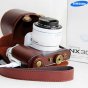 Фирменная сумка-кожух-кобура MyPads из качественной импортной кожи для фотоаппарата Samsung NX3300/ NX3000/ NX MINI коричневого цвета 