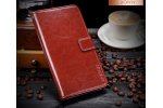 Фирменный чехол-книжка из качественной импортной кожи с подставкой застёжкой и визитницей для Samsung Galaxy A6 (2018) SM-A600F коричневый