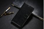 Фирменный чехол-книжка из качественной импортной кожи с подставкой застёжкой и визитницей для Meizu M5 Note" черный