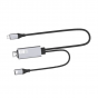 Кабель HDTV Type-C - HDMI 4K на PD 3.0 Fixtor OT-9572PD серый