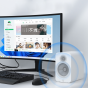 Акустический аудиокабель Jack 3.5 на 2xRCA для подключения акустических систем колонок, сабвуфер, компьютера