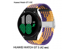 Сменный тканевый ремешок для умных смарт-часов HUAWEI WATCH GT 3 (42 мм)/Watch GT 3 SE  из ультра-прочного плотного качественного нейлона с дизайном «Спорт» фиолетовый