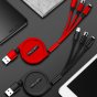 Выдвижной портативный кабель для зарядки мобильного телефона USB 2.0 Тип А - Lighting/ Micro-USB/ Type-C (3 в 1) с быстрой зарядкой - 120 см