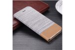 Чехол-книжка MyPads Vaqueros для Samsung Galaxy A3 (2017) SM-A320F 4.7 из водоотталкивающей импортной ткани светло-серый с вставкой под кожу