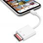 Фирменный OTG кард-ридер SD-Lighting для iPhone 8/ X/ XR/ XS Max/ iPad для передачи данных белый