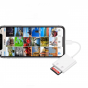 Фирменный OTG кард-ридер SD-Lighting для iPhone 8/ X/ XR/ XS Max/ iPad для передачи данных белый