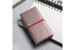 Чехол-книжка MyPads Una Fitto из водоотталкивающей импортной эко-кожи на жёсткой металлической основе для LG G6 (H870DS) 5.7 розовый с золотой полосой
