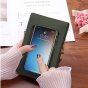 Многофункциональная сумка-мессенджер-чехол MyPads Leprotto для FLYCAT OPTIMUM 5501 с ремешком на одно плечо, с сенсорным окошком для просмотра, детская подростковая, для мальчика девочки зеленая
