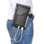 Чехол-кошелек-портмоне MyPads Solido для BQ 4001G Cool вместительная большой емкости, с отделениями для второго телефона, стилуса, и разъемом для зарядки и наушников, из импортной эко-кожи черного цвета мужской