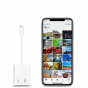 Фирменный OTG кард-ридер SD-Lighting для iPhone 8/ X/ XR/ XS Max/ iPad для передачи данных белый