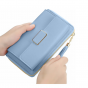 Чехол-сумочка-кошелек-клатч-портмоне MyPads Love Yourself для BQ Mobile BQS-5011 Monte Carlo вместительная большой емкости, на молнии, стильный женский из импортной эко-кожи, с ремнем через плечо голубого цвета