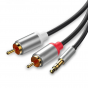 Акустический аудиокабель Jack 3.5 на 2xRCA для подключения акустических систем колонок, сабвуфер, компьютера