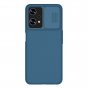 Чехол панель-бампер MyPads Tenda для OnePlus Nord CE 2 Lite 5G из пластика с закрывающейся камерой и матовой отделкой «под карбон» с защитой шторкой заглушкой для камеры, синий
