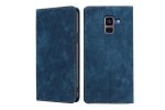 Чехол-книжка MyPads для Samsung Galaxy A8 (SM-830F) / A5 (SM-530F) / Самсунг А8 2018 / А5 мягкое прикосновение (синий)
