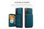 Тонкий кожаный чехол DG.MING / MyPads для Samsung Galaxy S21 FE (Самсунг Галакси S21 ФЕ), съемный чехол-кошелек с карманом