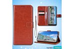 Чехол-книжка MyPads для Redmi A1 Plus 4G с карманом для фото и карт, коричневый
