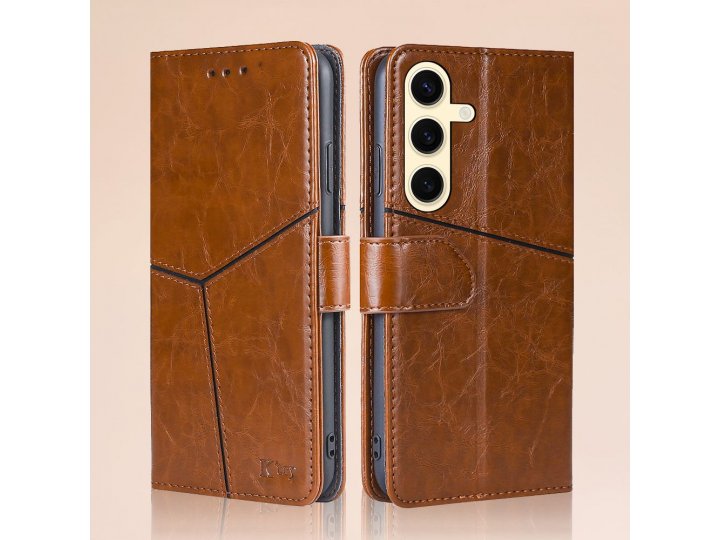 Чехол-книжка MyPads для Samsung Galaxy S24 (Коричневый)..