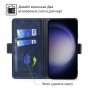 Чехол-книжка MyPads для Samsung Galaxy S24, синийсерый