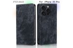 Чехол-книжка MyPads для Apple iPhone 15 Pro, противоударный с магнитом, с защитой камеры, черный