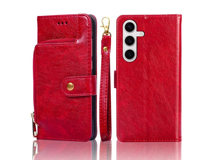 Чехол-книжка MyPads для Samsung Galaxy S24+ Plus, красный..