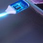 Кабель 3в1 для передачи данных зарядки телефона USB - Lighting/ Micro-USB/ Type-C/ c светящийся LED подсветкой голубой