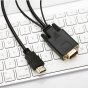 Кабель адаптер-переходник HDMI - VGA (m) - AUX 3.5 jack для подключение к ноутбуку телевизору и проектору 1080p в HD качестве 2 метра
