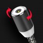 Кабель плетеный 3В1 для зарядки и передачи данных USB - Lighting/ Micro-USB/ Type-C с магнитными сменными разъемами 1 метр черный