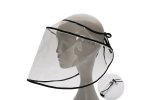 Защитный колпак экран из ПВХ прозрачный для защиты от вируса пыле-воздухонепроницаемая полная защита лица от заражения от прохожих можно одеть на шляпу или кепку 