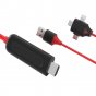 Универсальный кабель адаптер-переходник HDMI - Type-C/ Lighting/ Micro-USB/ USB для подключение к ноутбуку телевизору и проектору и мобильных телефонов 1080p в HD качестве 