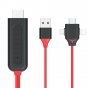 Универсальный кабель адаптер-переходник HDMI - Type-C/ Lighting/ Micro-USB/ USB для подключение к ноутбуку телевизору и проектору и мобильных телефонов 1080p в HD качестве 