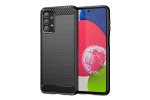 Чехол панель-бампер из тончайшего и прочного силикона для Samsung Galaxy M13 с матовой отделкой «под карбон» черный