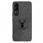 Задняя панель-чехол-накладка MyPads «Renna» из качественной импортной кожи для OnePlus Ace 3v / OnePlus nord ce4 с изображением тематика «Олень» черная