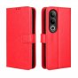 Чехол-книжка MyPads Porta Biglietti для OnePlus Ace 3v / OnePlus nord ce4 из импортной эко-кожи с подставкой застёжкой и визитницей красный