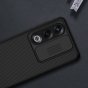 Чехол панель-бампер MyPads Tenda для OnePlus Ace 3v / OnePlus nord ce4 из пластика с закрывающейся камерой и матовой отделкой «под карбон» с защитой шторкой заглушкой для камеры черная