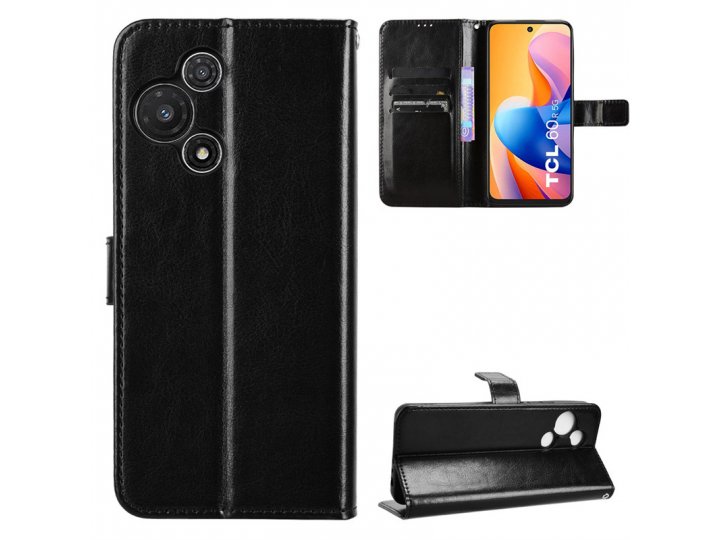 Чехол-книжка MyPads Porta Biglietti для TCL 60 R 5G из импортной эко-кожи с подставкой застежкой и визитницей,..