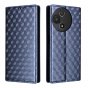 Чехол-книжка MyPads «Elegante pattern Rombo» для TCL 60 R 5G из качественной импортной эко-кожи с 3d узором, с магнитной крышкой, синий