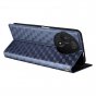 Чехол-книжка MyPads «Elegante pattern Rombo» для TCL 60 R 5G из качественной импортной эко-кожи с 3d узором, с магнитной крышкой, синий