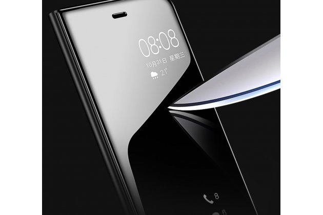 Чехол-книжка MyPads для Samsung Galaxy M31 SM-M315 (2020 с дизайном Clear View Cover с полупрозрачной пластиковой крышкой с зеркальной поверхностью синий