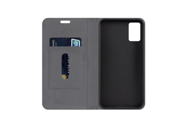 Чехол-книжка MyPads Cuciture Eleganti для Samsung Galaxy M31s SM-M317F (2020) из импортной эко-кожи прошитый элегантной прострочкой Ретро синий с магнитной крышкой