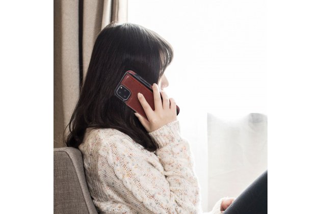 Кожаный чехол MyPads для iPhone 11 Pro с отделением для карты