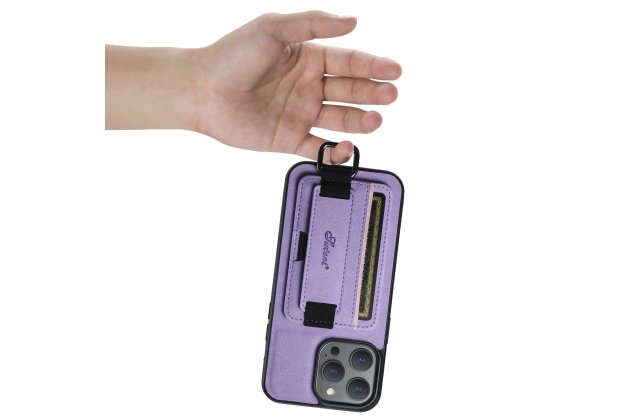 Ремешок-чехол MyPads для iPhone 11 Pro, отделение для карт, против падения, фиолетовый