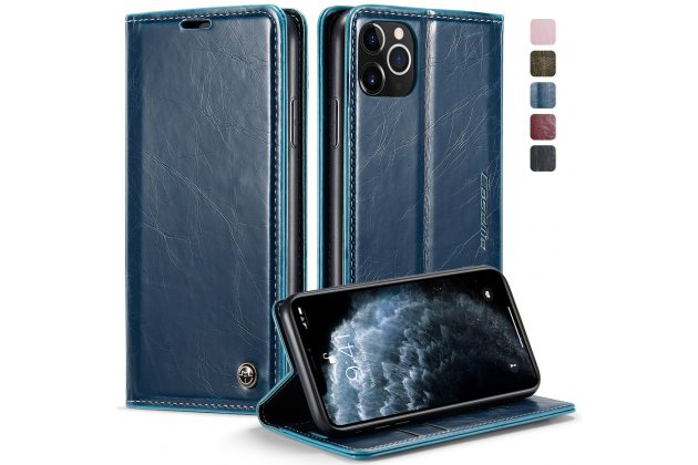 Кожаный чехол MyPads для iPhone 11 Pro с визитницей из экокожи