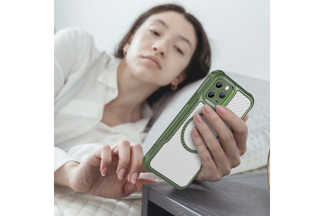 Магнитный чехол MyPads для Apple iPhone 11 Pro (Эпл Айфон 11 Про) с текстурой углеродного волокна