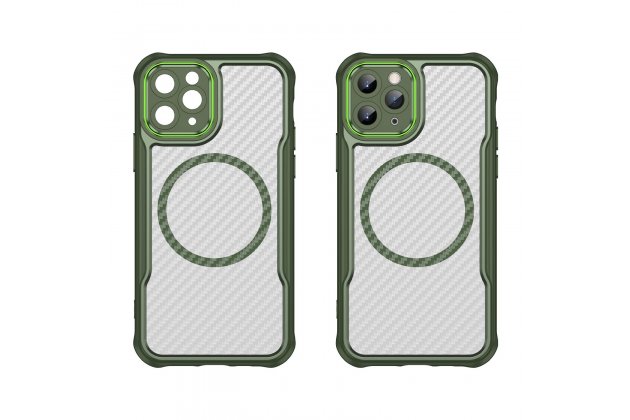 Магнитный чехол MyPads для Apple iPhone 11 Pro (Эпл Айфон 11 Про) с текстурой углеродного волокна
